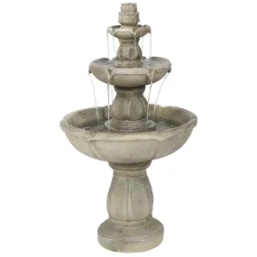 Sunnydaze Birds' Delight Outdoor Water Fountain with Pump - 35" H