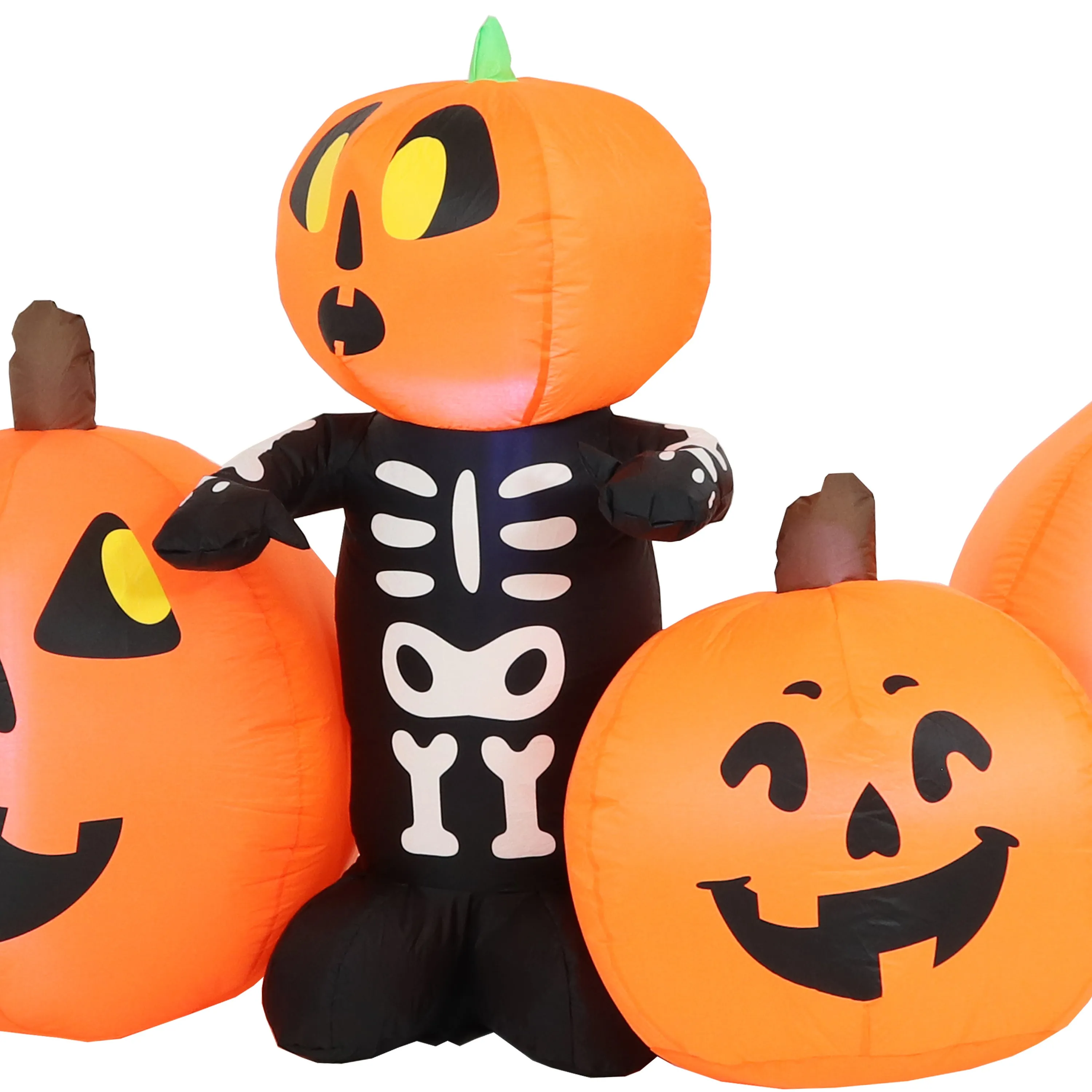 Sunnydaze Inflatable Halloween Decoration - 7' Haunted Pumpkin Patch