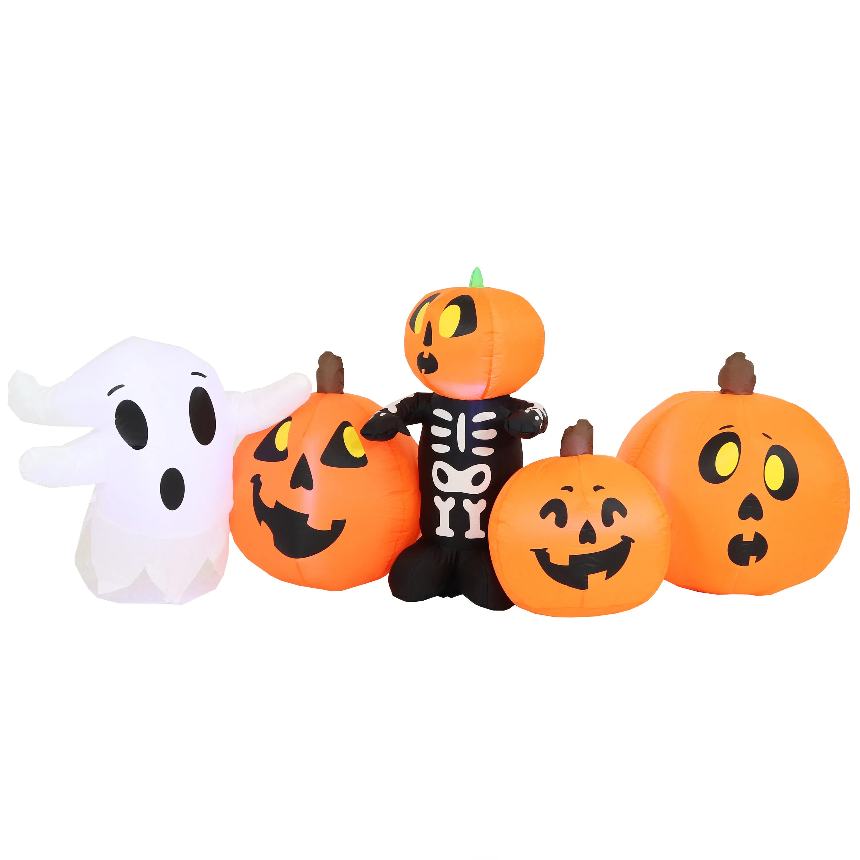 Sunnydaze Inflatable Halloween Decoration - 7' Haunted Pumpkin Patch