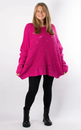 Tilda Round Neck Knit | Magenta