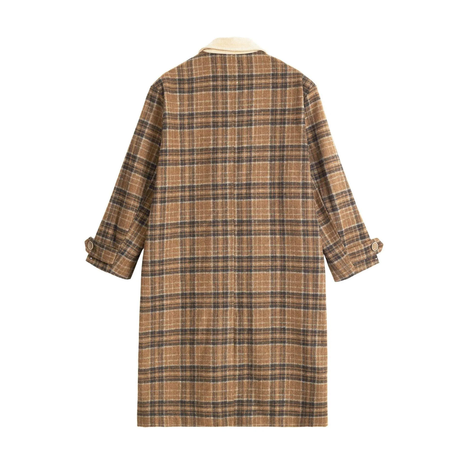 TODAMU® Winter Loose-Fit Stand Collar Checkered Wool Coat