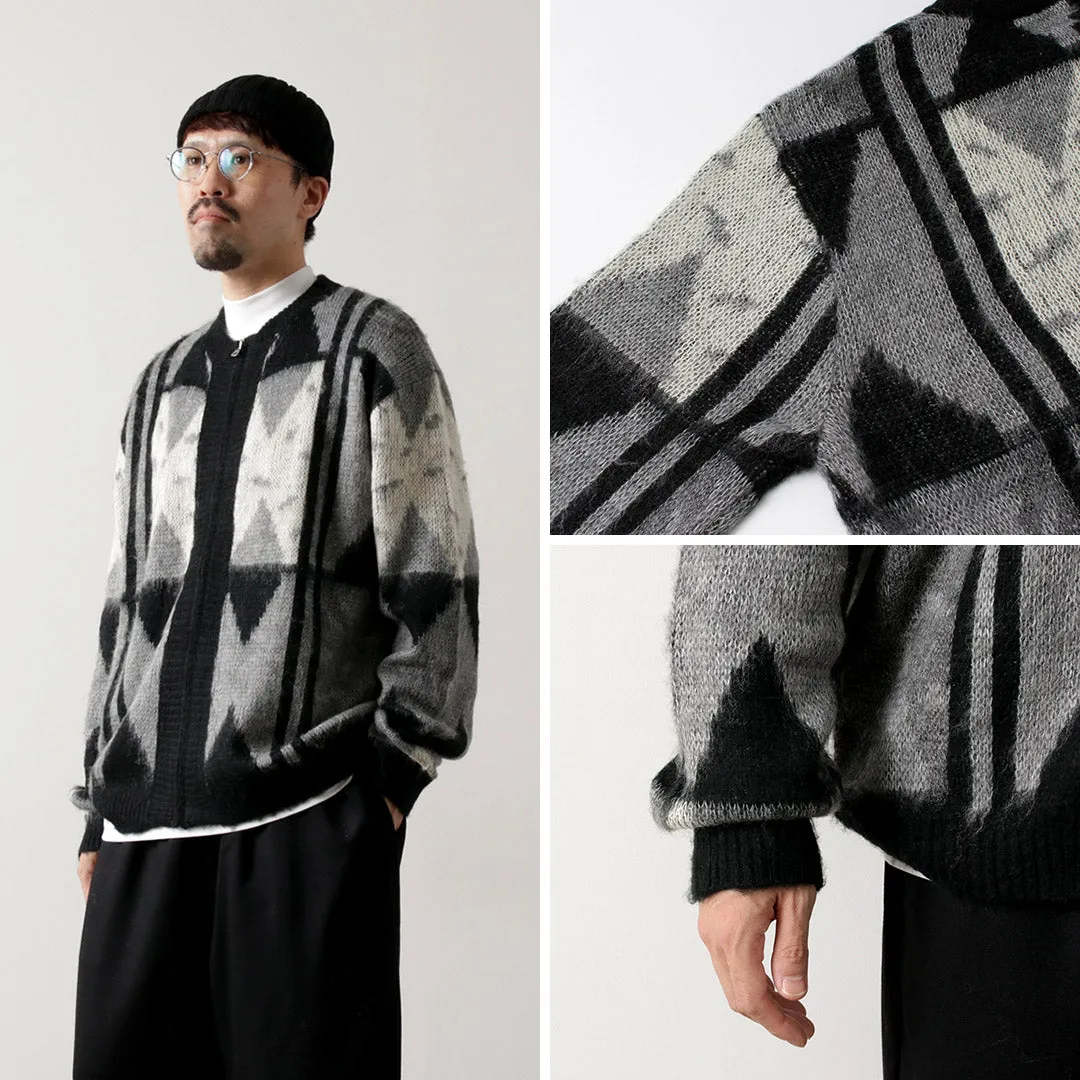 TOWN CRAFT / Vintage Jacquard Zip Cardigan