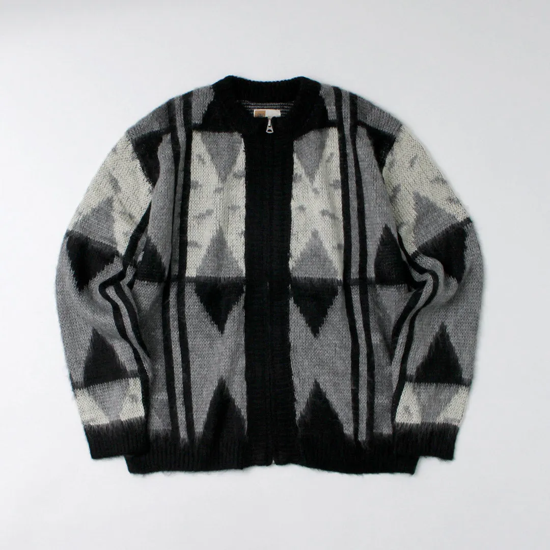 TOWN CRAFT / Vintage Jacquard Zip Cardigan