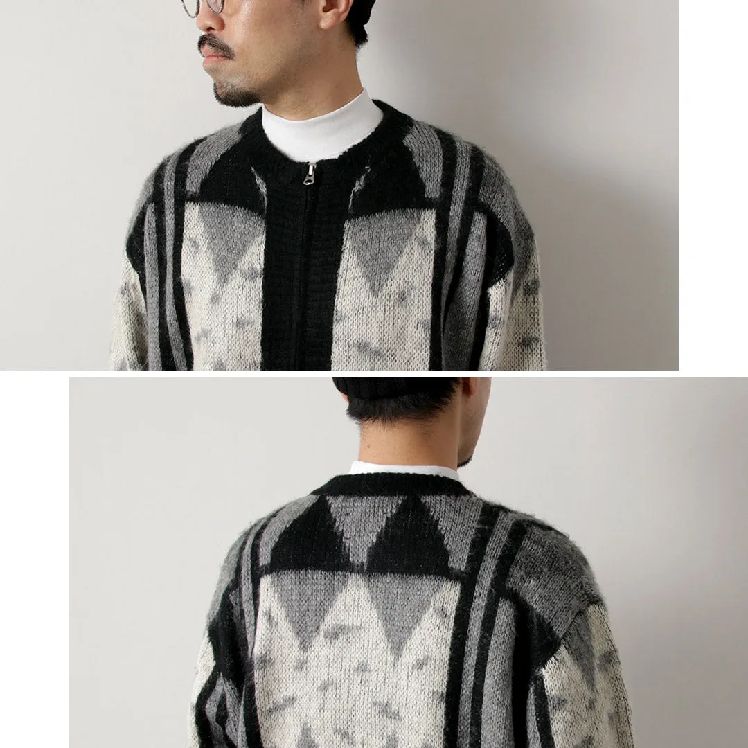 TOWN CRAFT / Vintage Jacquard Zip Cardigan