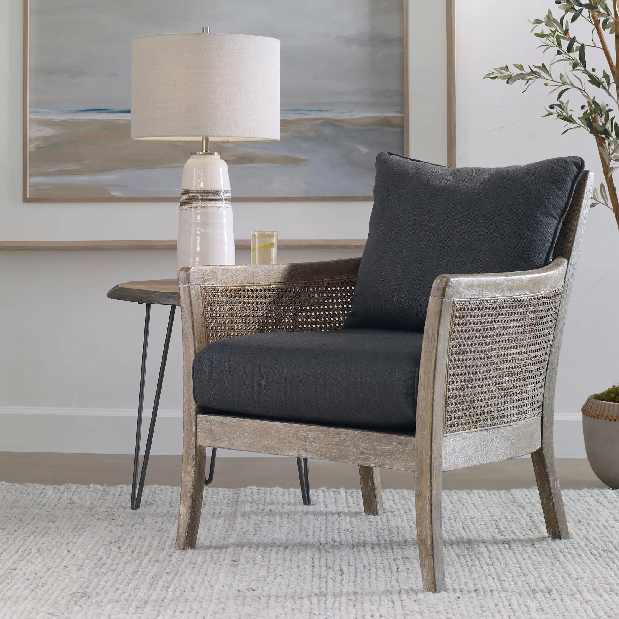 Uttermost Encore Dark Gray Armchair