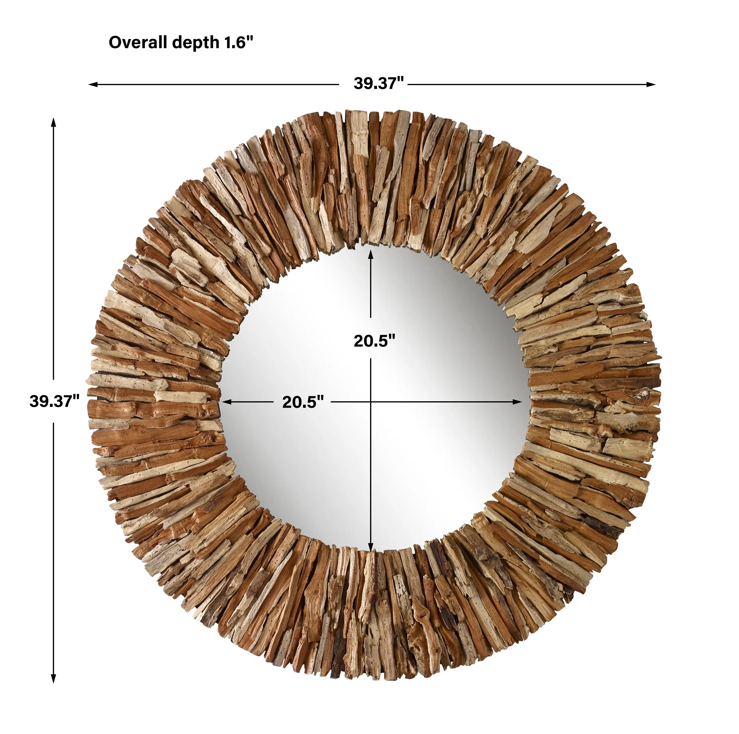 Uttermost Teak Branch Natural Round Mirror