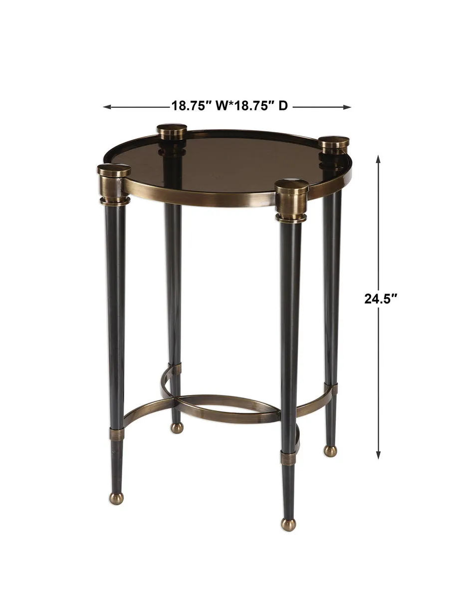 Uttermost Thora Brushed Black Accent Table