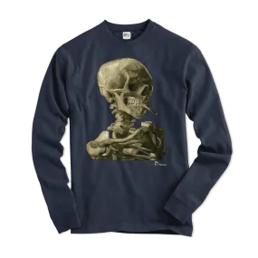 Van Gogh Skull of a Skeleton with Burning Cigarette 1886 Long Sleeve Shirt by Art-O-Rama Shop