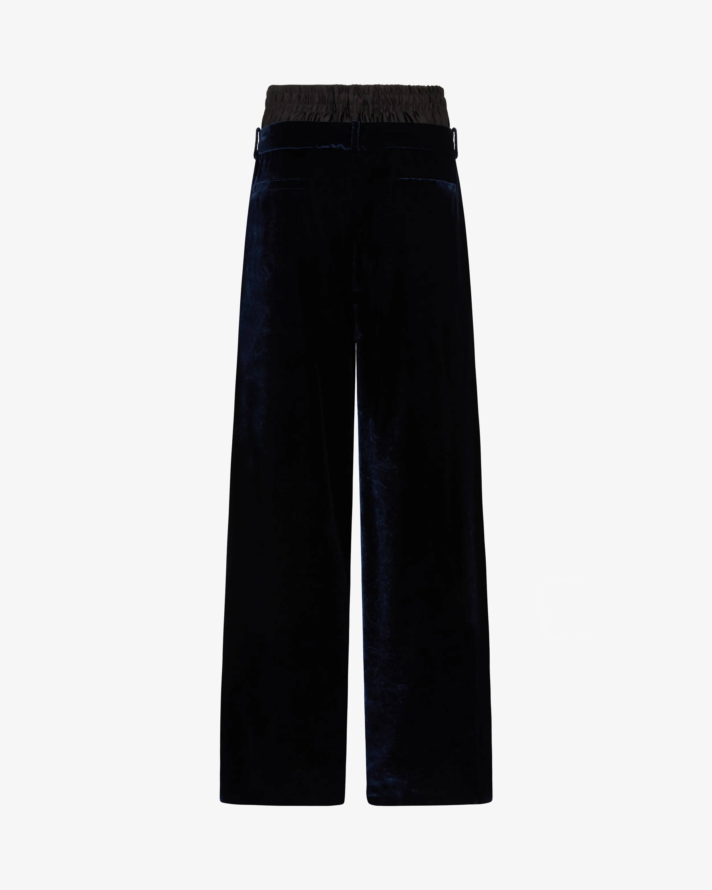 Velvet Double Waistband Relaxed Jogger - Navy