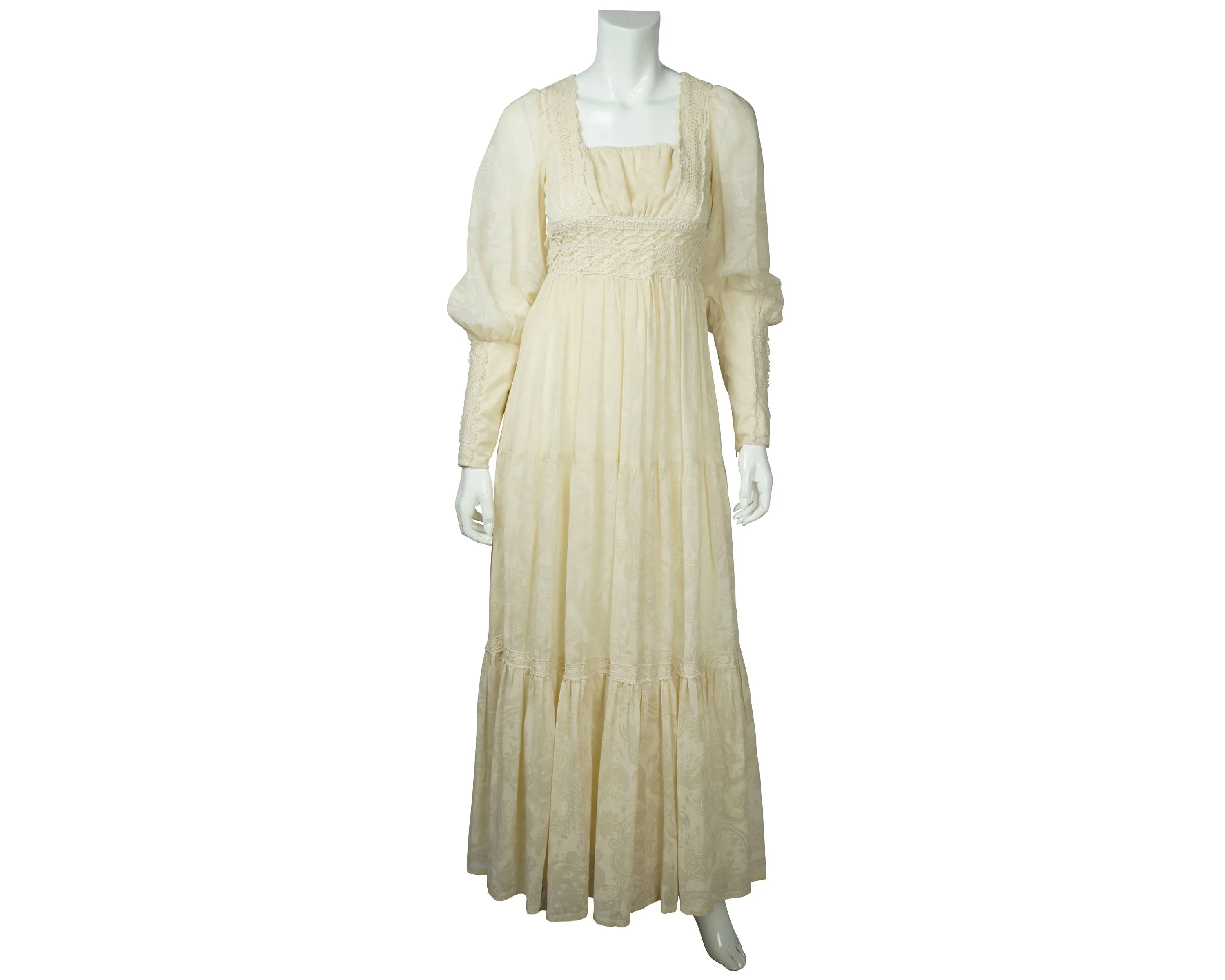 Vintage 1970s Gunne Sax Dress Boho Romantic Jessica McClintock San Francisco M