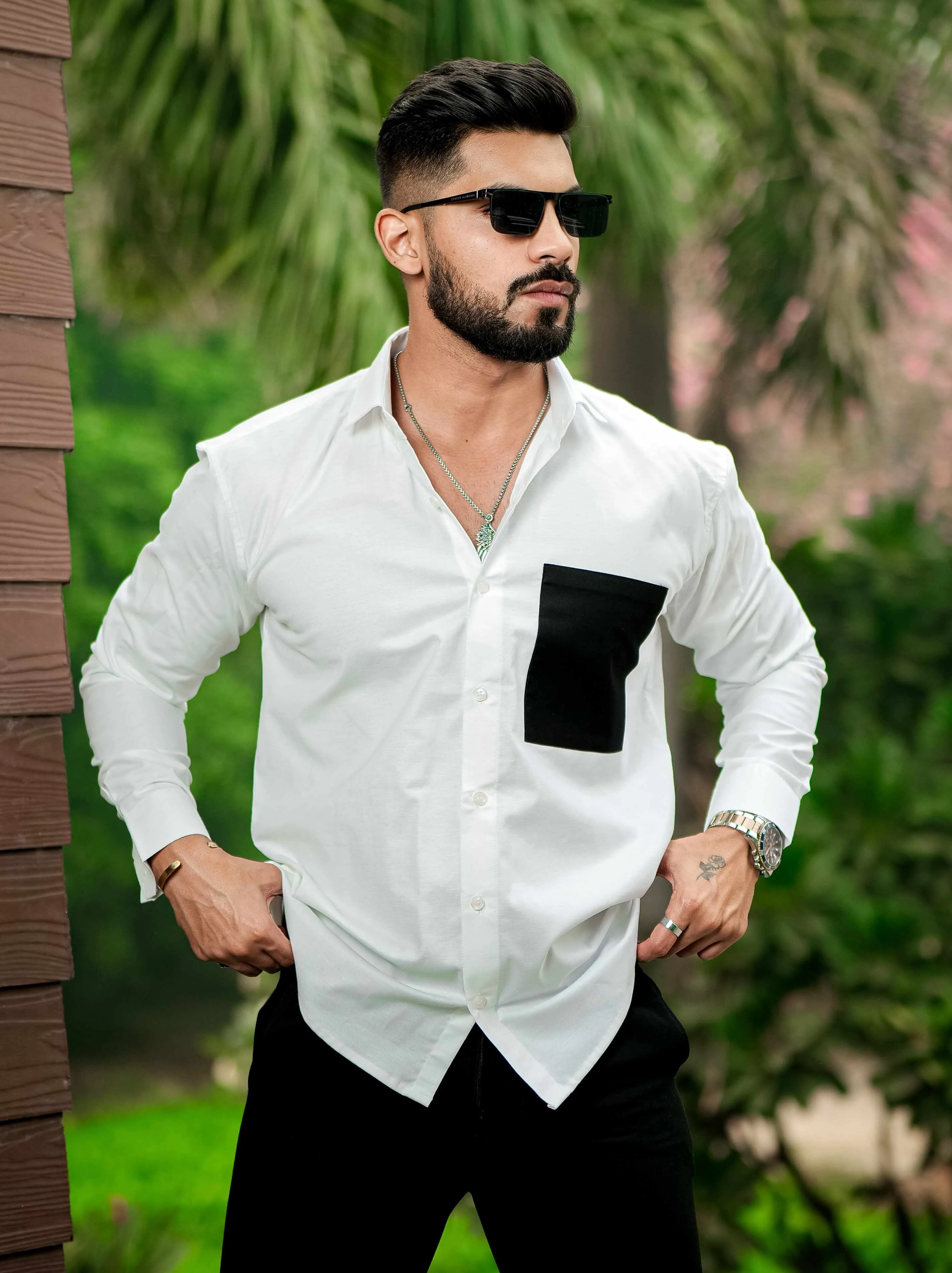 White Oxford Cotton Designer Shirt