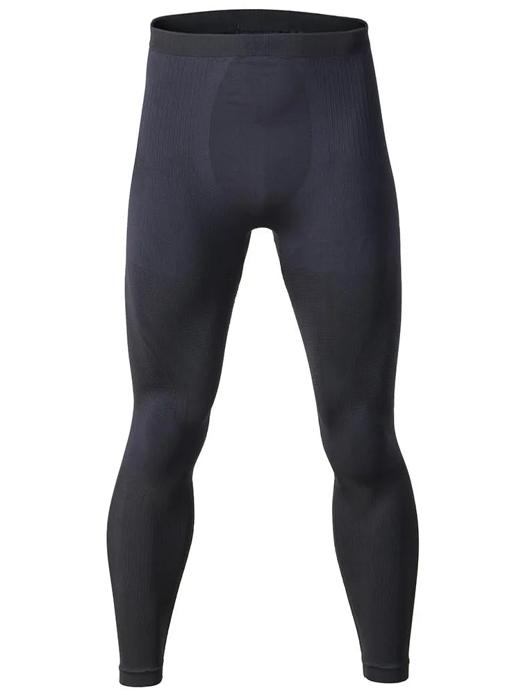 Winter Grey Men Ski Thermal Underwear Set Wicking Quick-drying