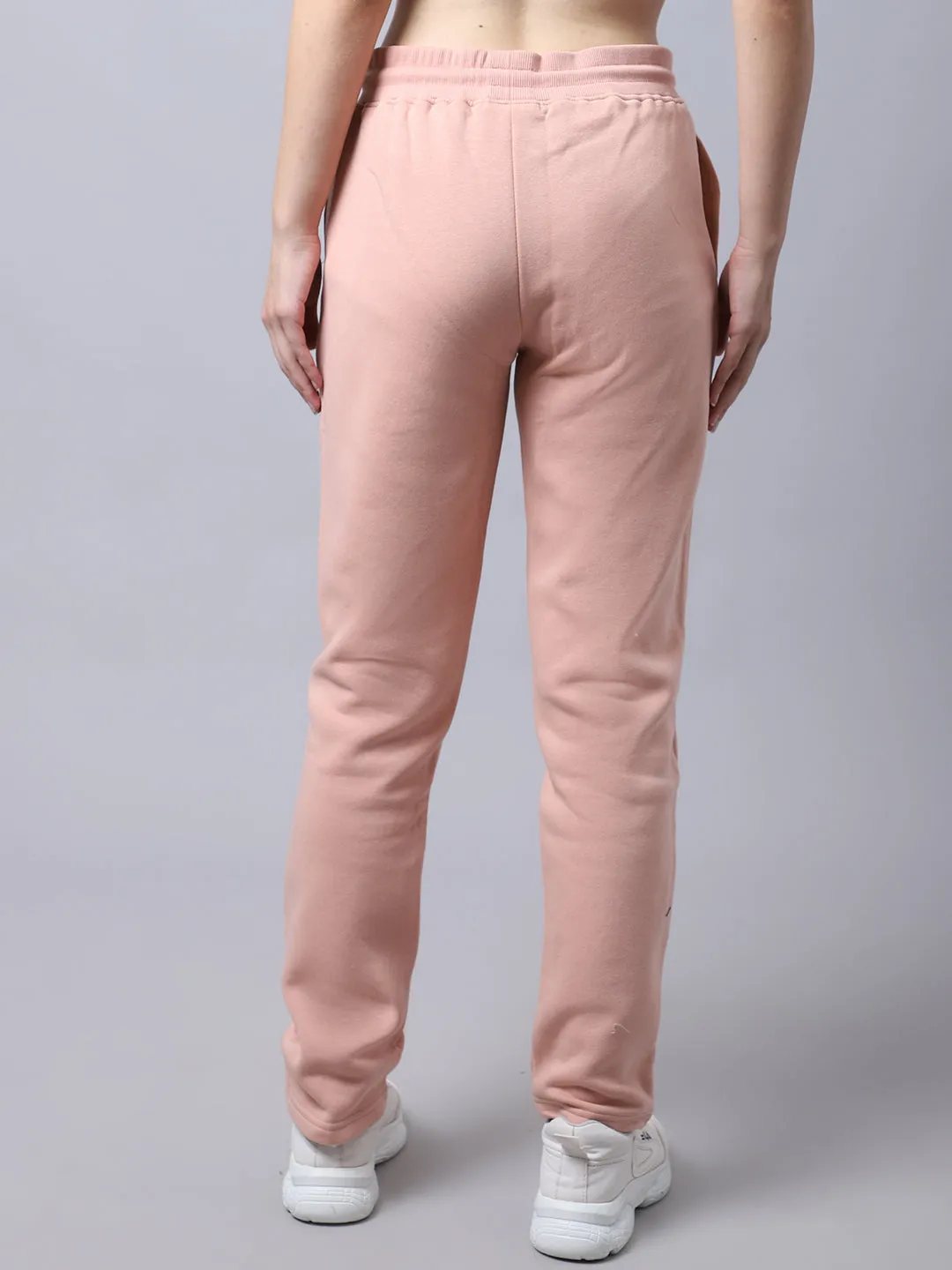 Women's Casual  Peach Full length Mid rise Track Pants