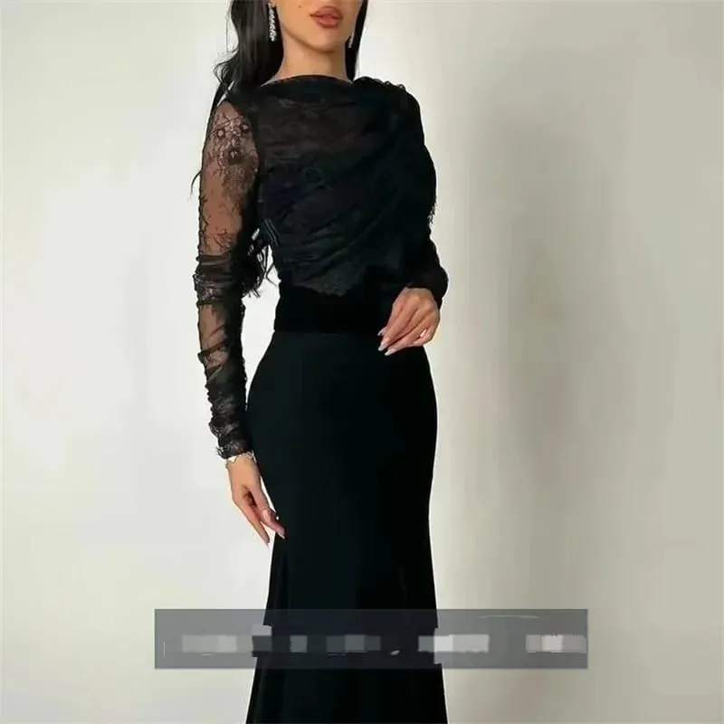 Women's Fashion Black Mermaid Dress XL S5078551