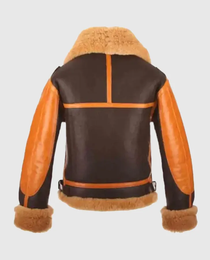 Women's Fur B3 Aviator Brown Shearling Jacket