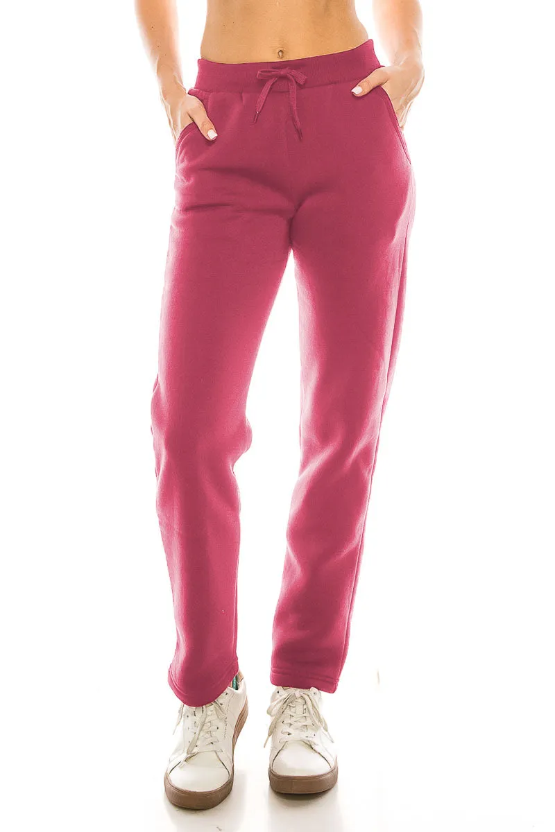 Women's Open Bottom Sweat Pants With Drawstring Waist