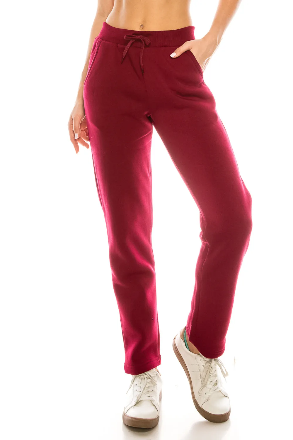 Women's Open Bottom Sweat Pants With Drawstring Waist