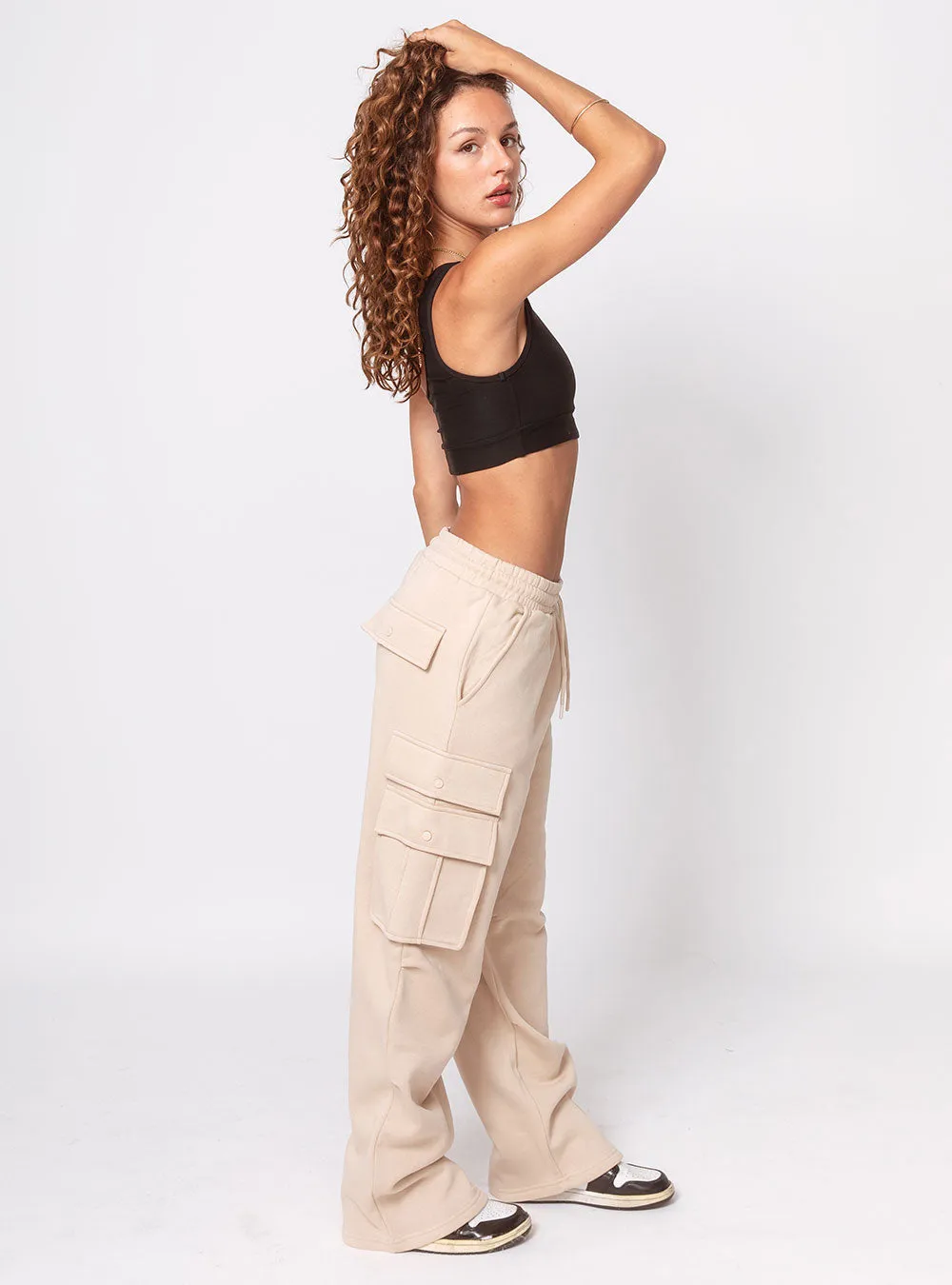 Women's Pop & Lock Cargo Pants Beige