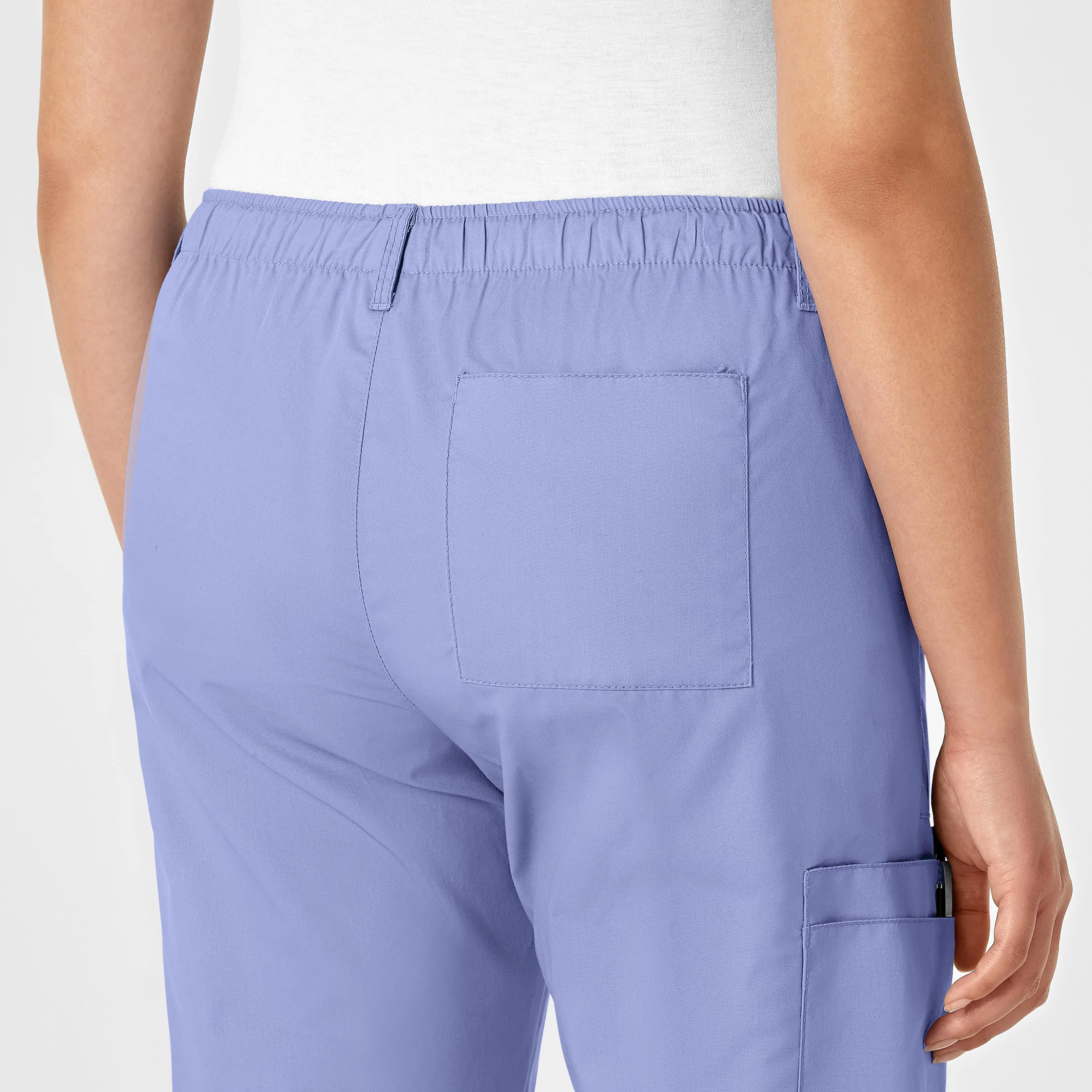 WonderWORK Women's Straight Leg Cargo Scrub Pant - Ceil Blue