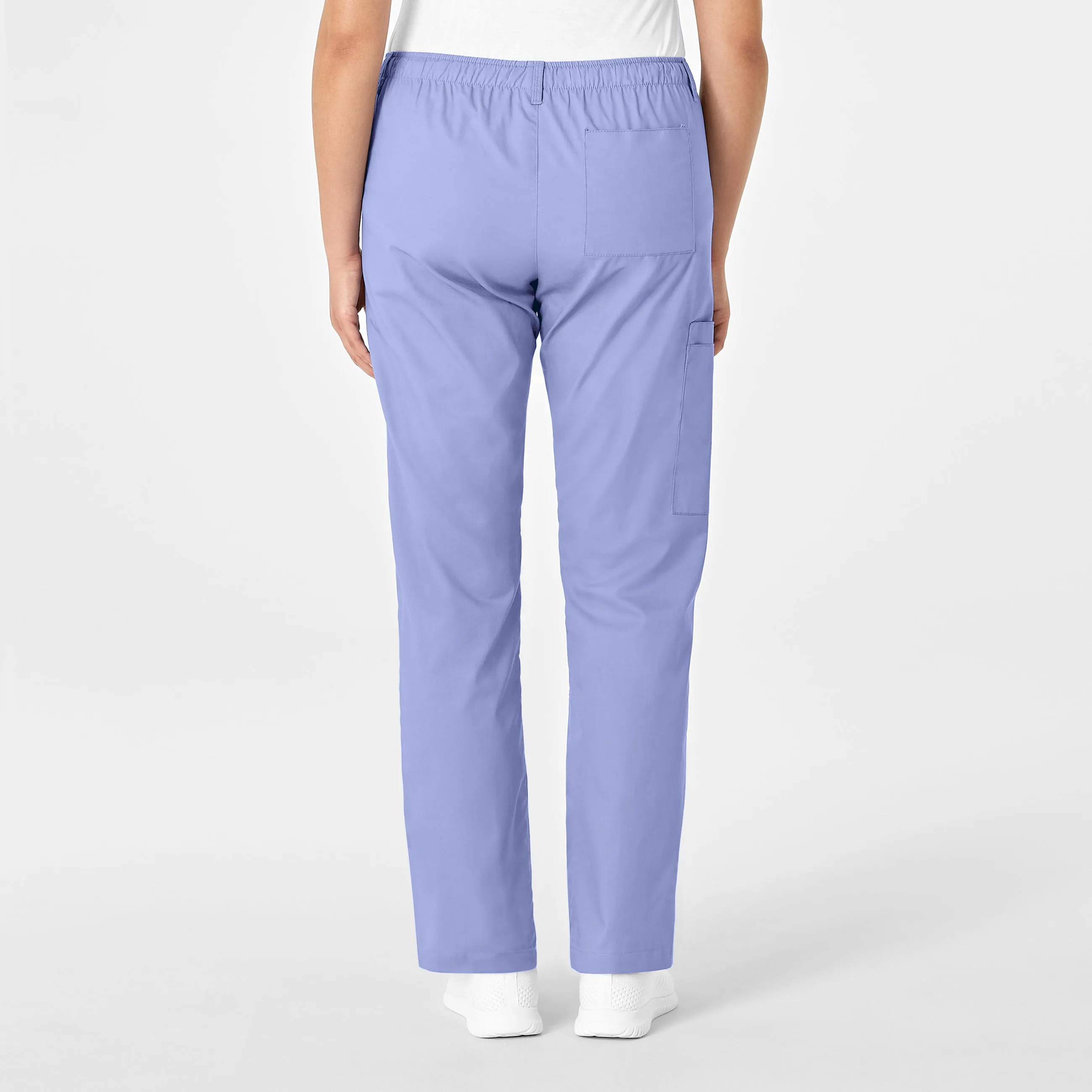 WonderWORK Women's Straight Leg Cargo Scrub Pant - Ceil Blue