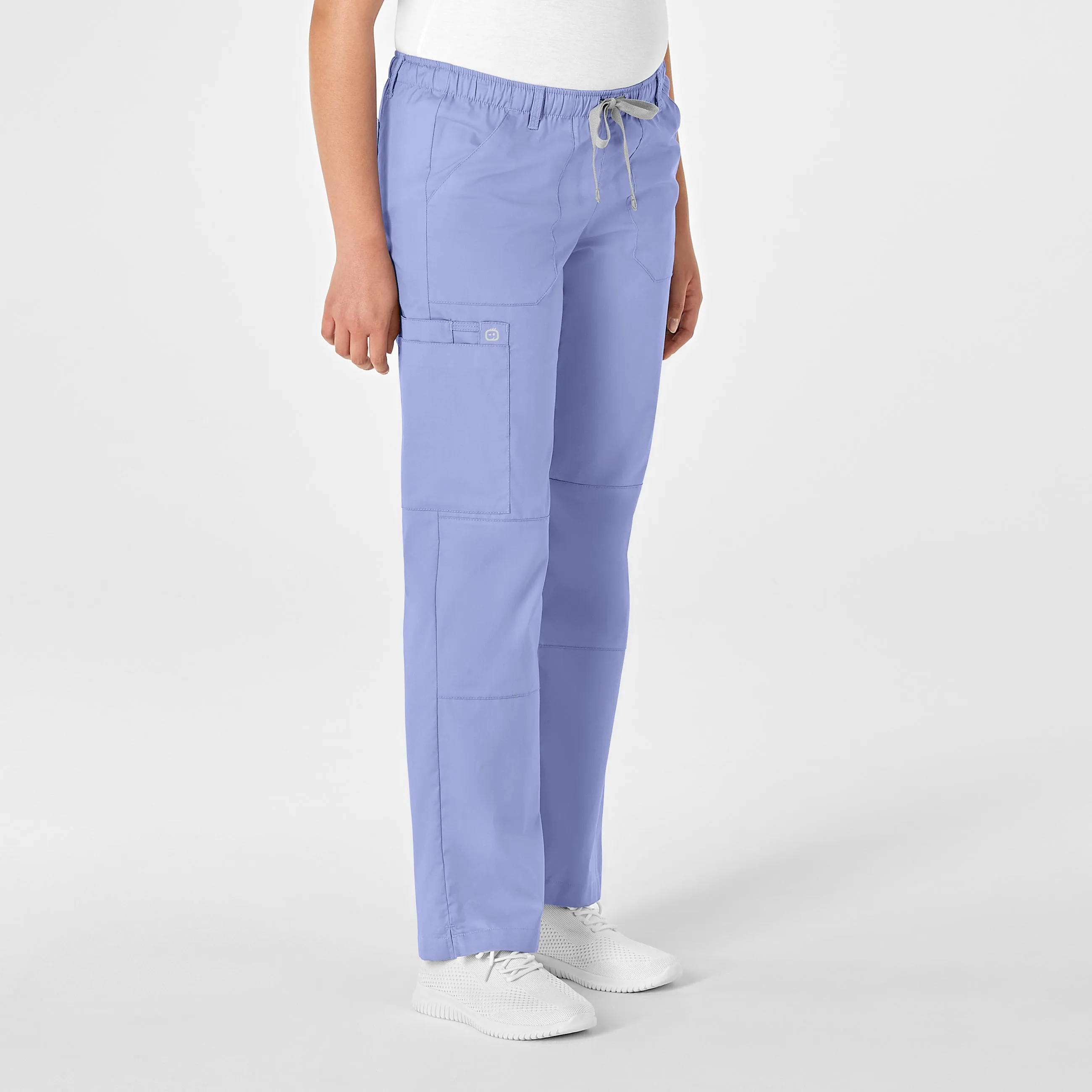 WonderWORK Women's Straight Leg Cargo Scrub Pant - Ceil Blue