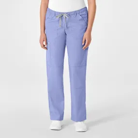 WonderWORK Women's Straight Leg Cargo Scrub Pant - Ceil Blue