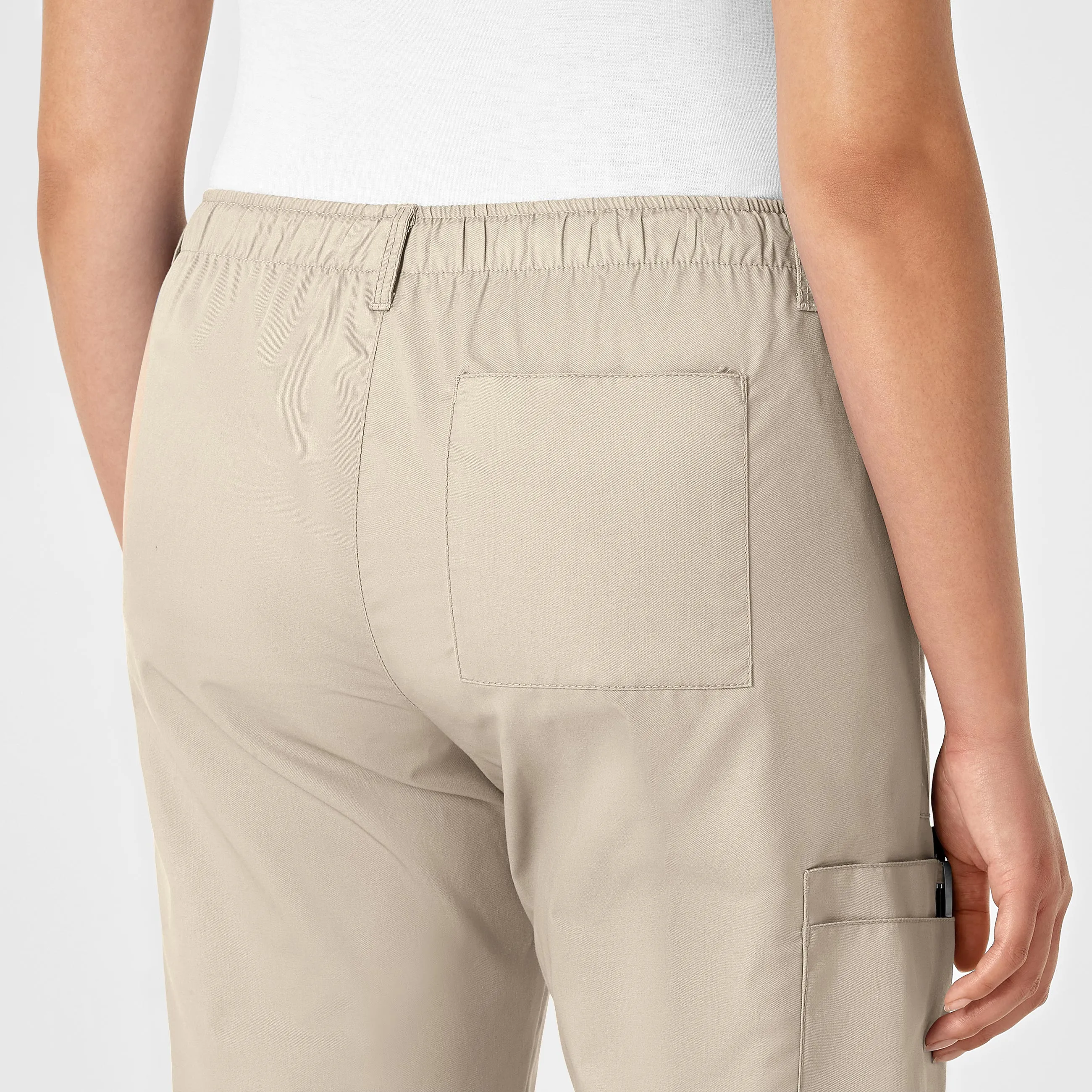 WonderWORK Women's Straight Leg Cargo Scrub Pant - Khaki