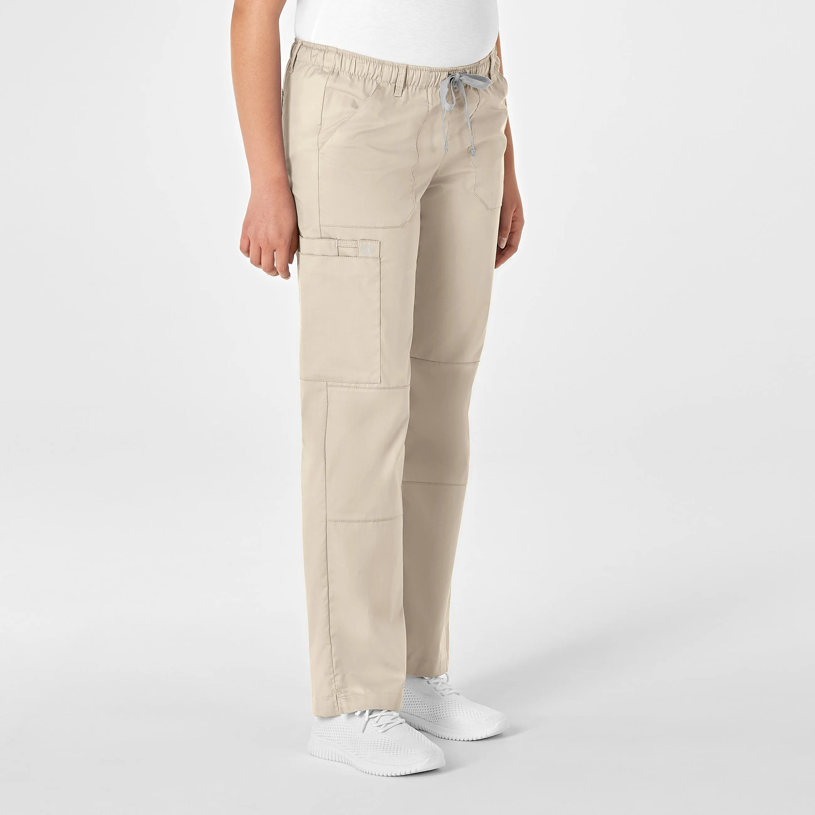 WonderWORK Women's Straight Leg Cargo Scrub Pant - Khaki