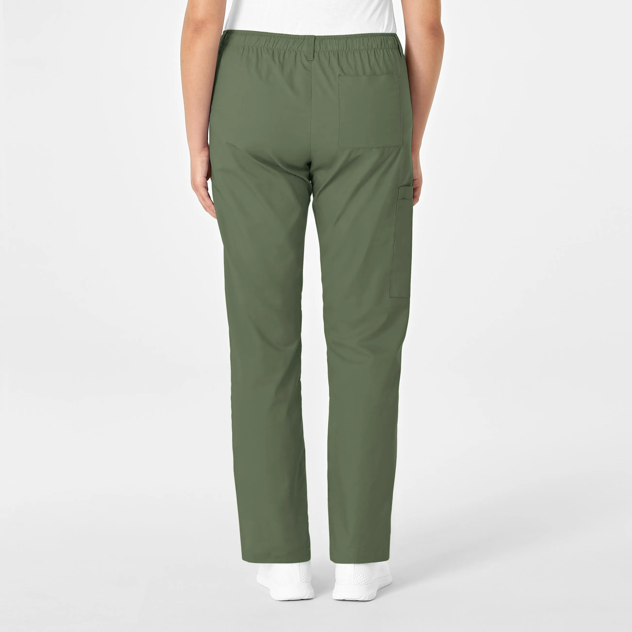 WonderWORK Women's Straight Leg Cargo Scrub Pant - Olive