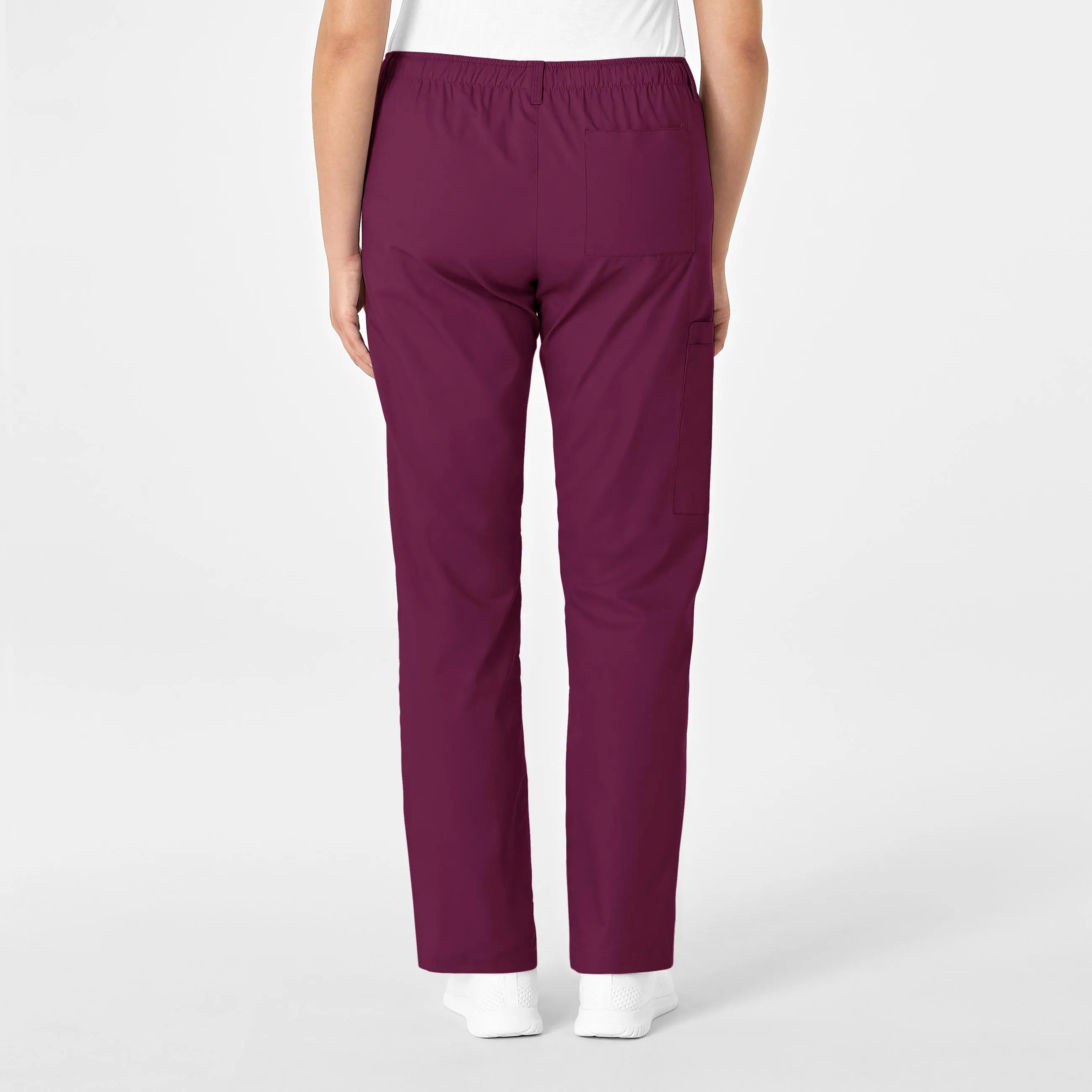 WonderWORK Women's Straight Leg Cargo Scrub Pant - Wine