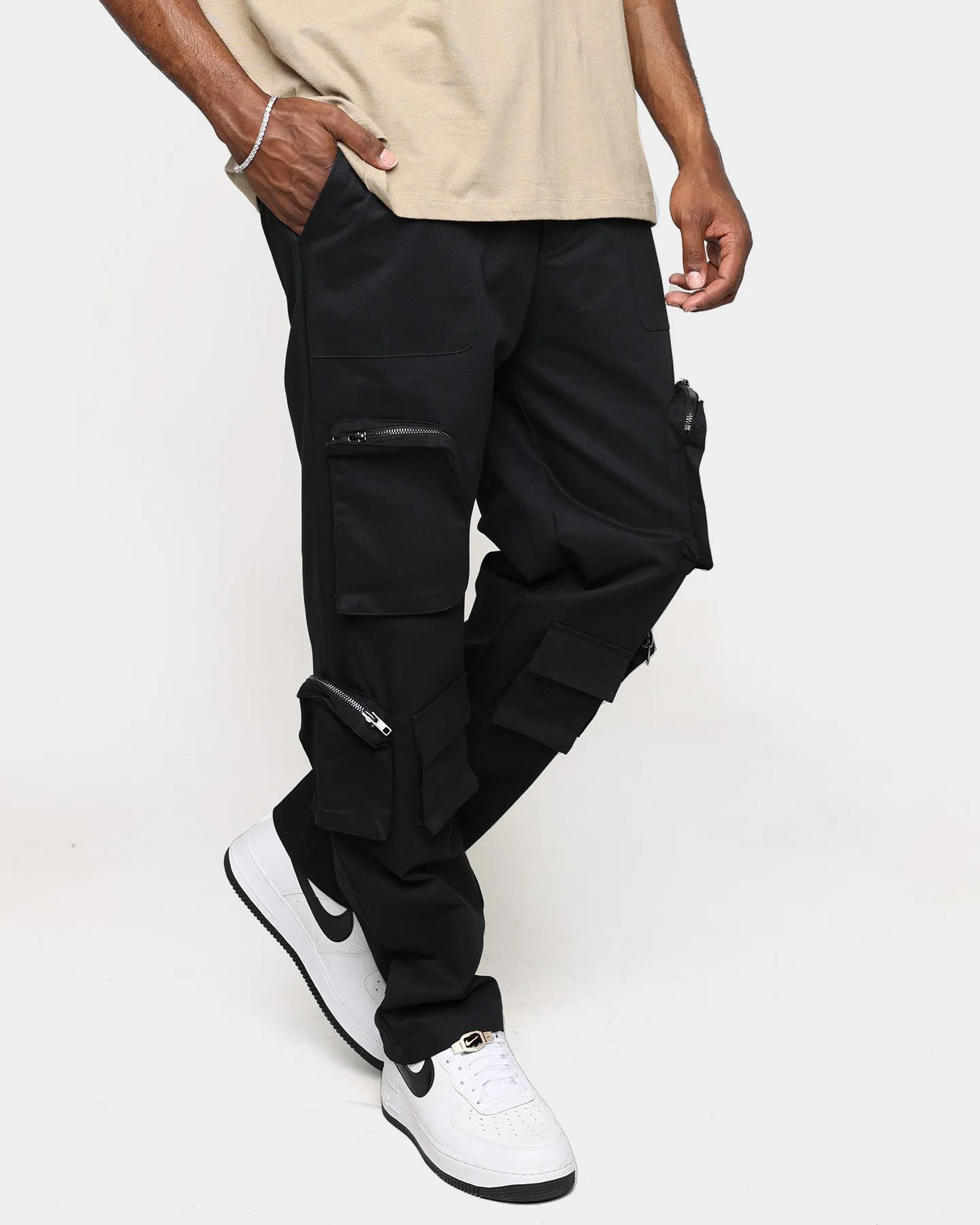 XXIII Henry Zip Cargo Pants Black