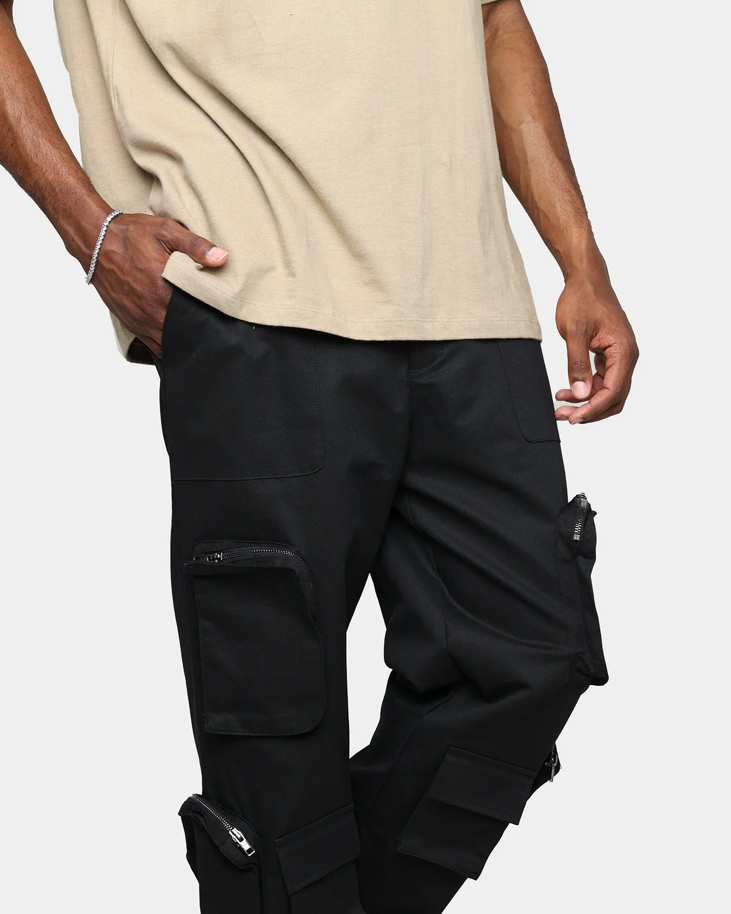 XXIII Henry Zip Cargo Pants Black