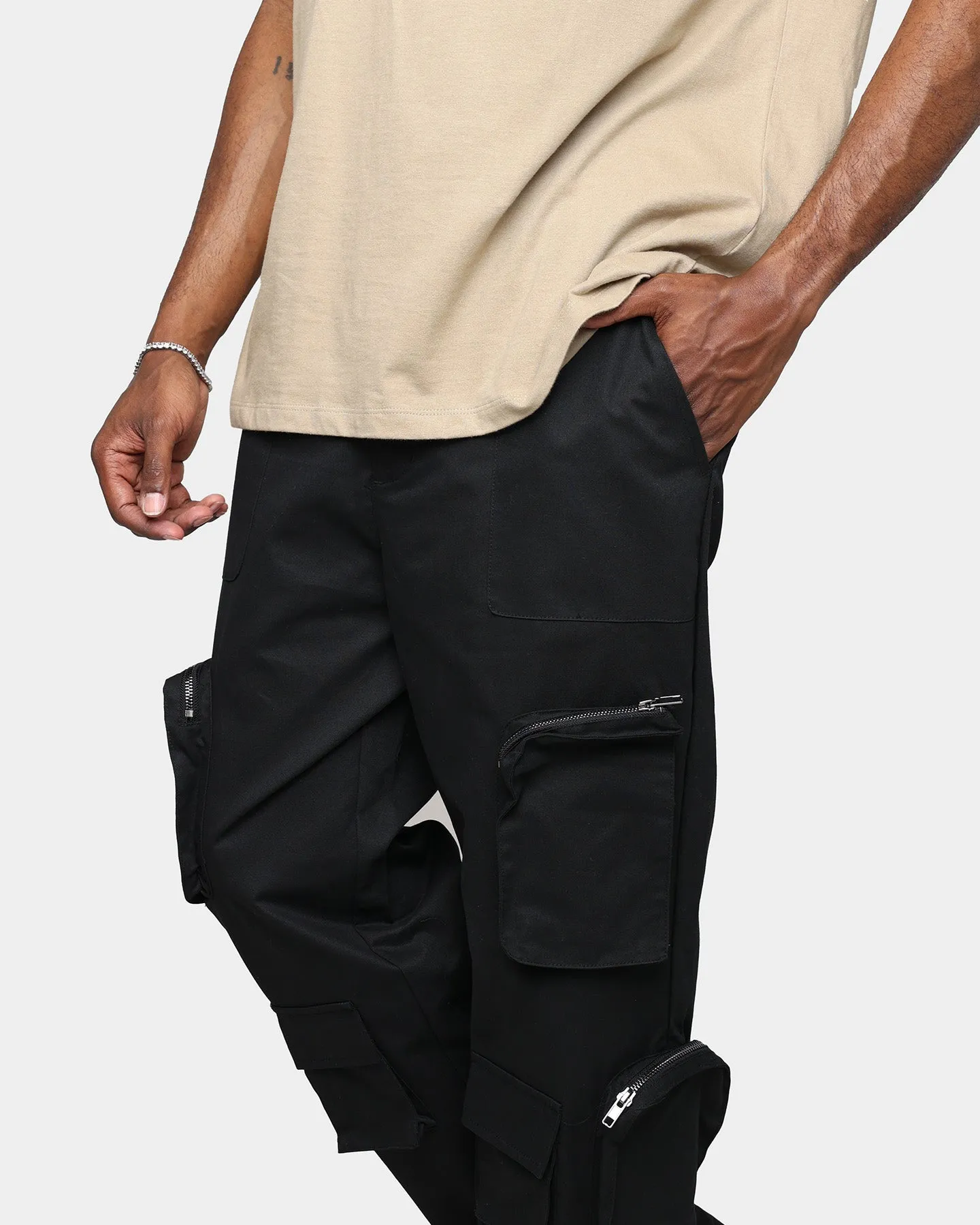 XXIII Henry Zip Cargo Pants Black