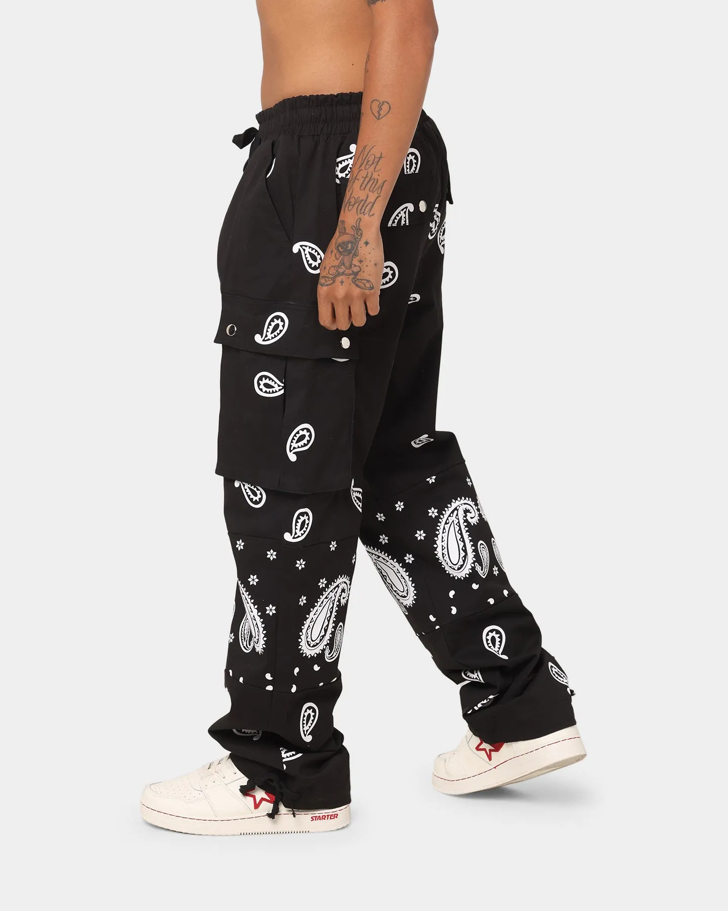 XXIII Paisley Cargo Pants Black/White