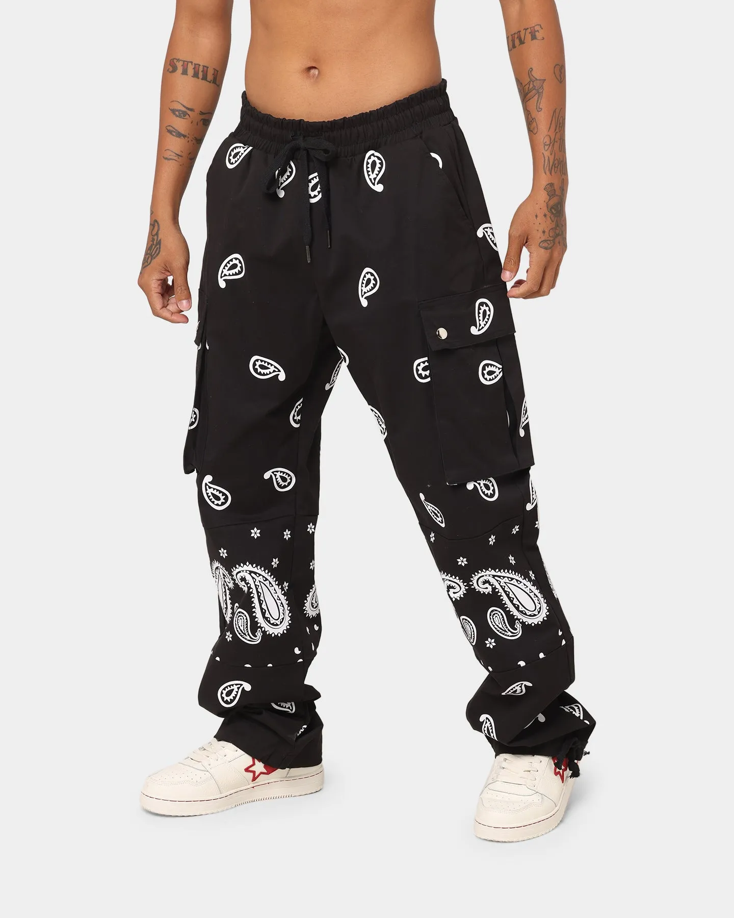 XXIII Paisley Cargo Pants Black/White