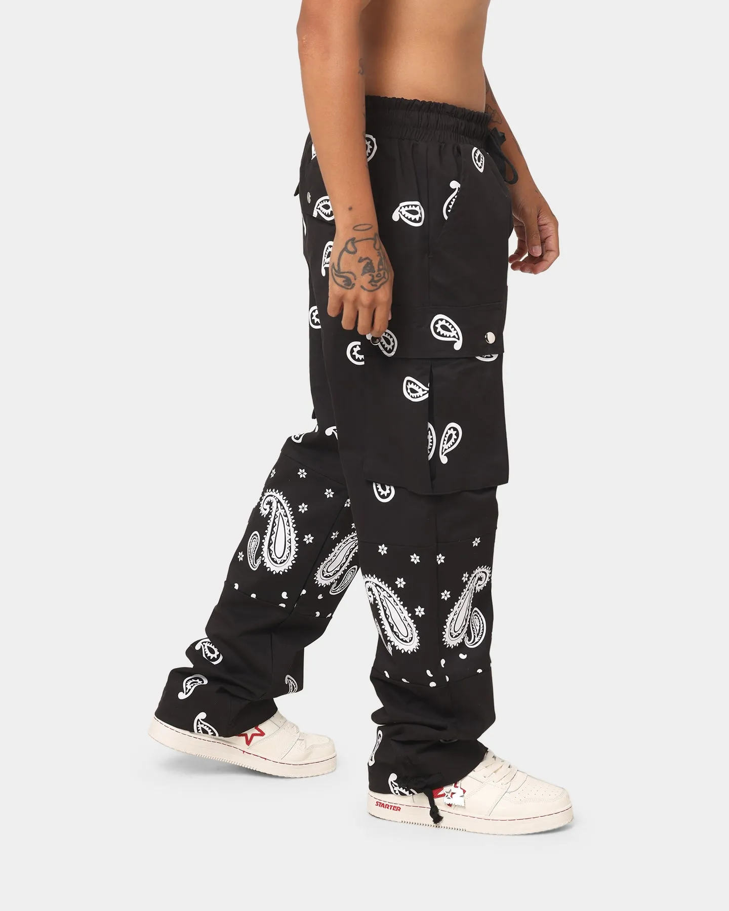 XXIII Paisley Cargo Pants Black/White