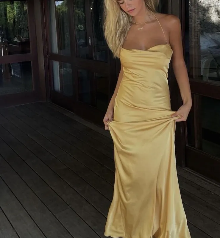 Yellow Long Prom Dresses      fg3362