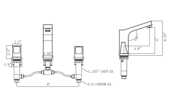 ZY1003-C Legion Furniture Widespread Double Handle Bathroom Faucet with Drain Assembly